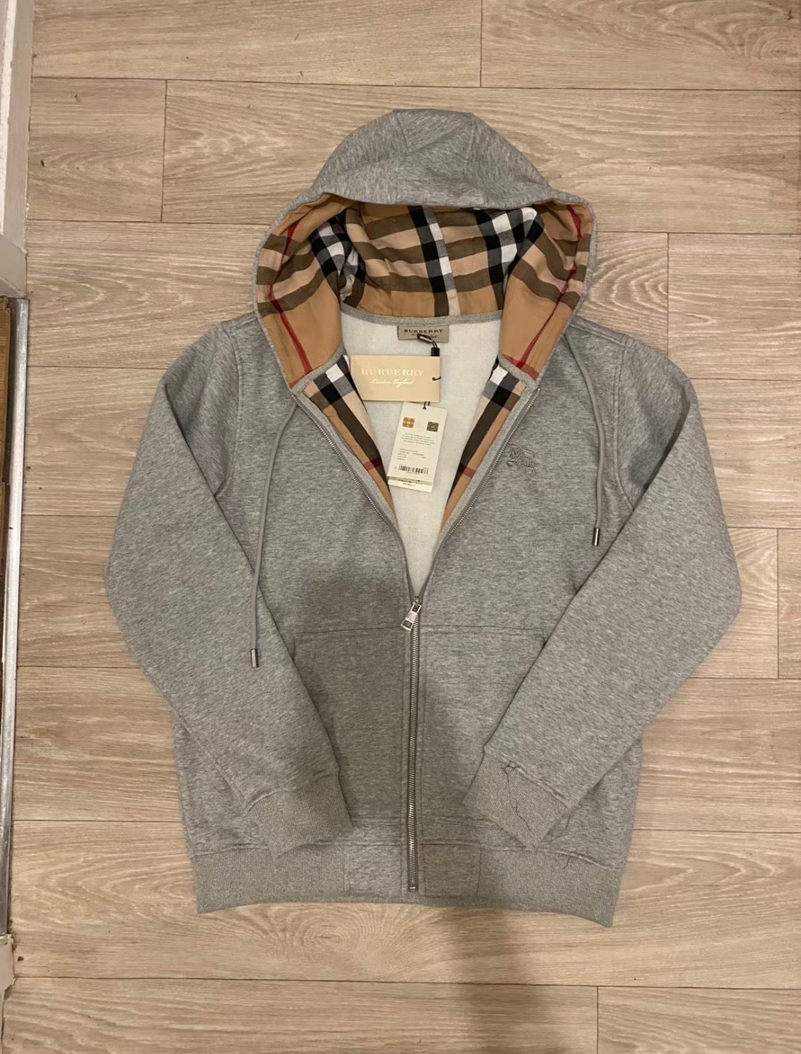 Berry Zip Up Grey and white interior