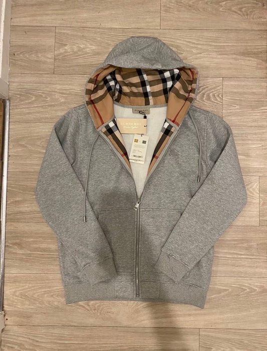 Berry Zip Up Grey and white interior